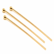 Perlestave m/ kugle. 18k forgyldt. Grade A. 30 mm. 10 stk.
